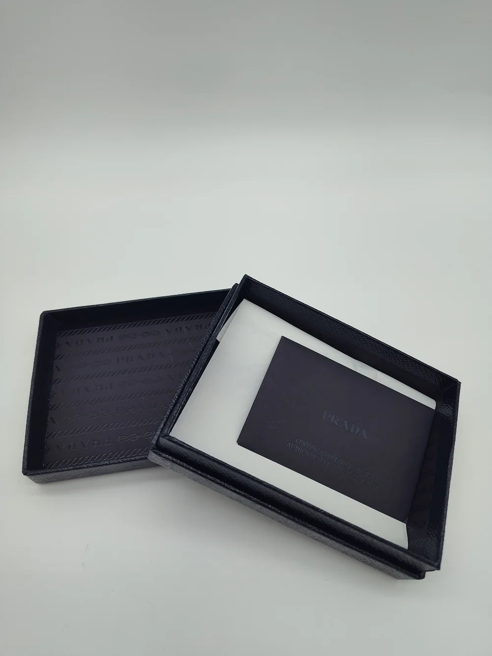 PRADA Saffiano Presentation Box w Authenticity Certificate Cards & Tissue Paper